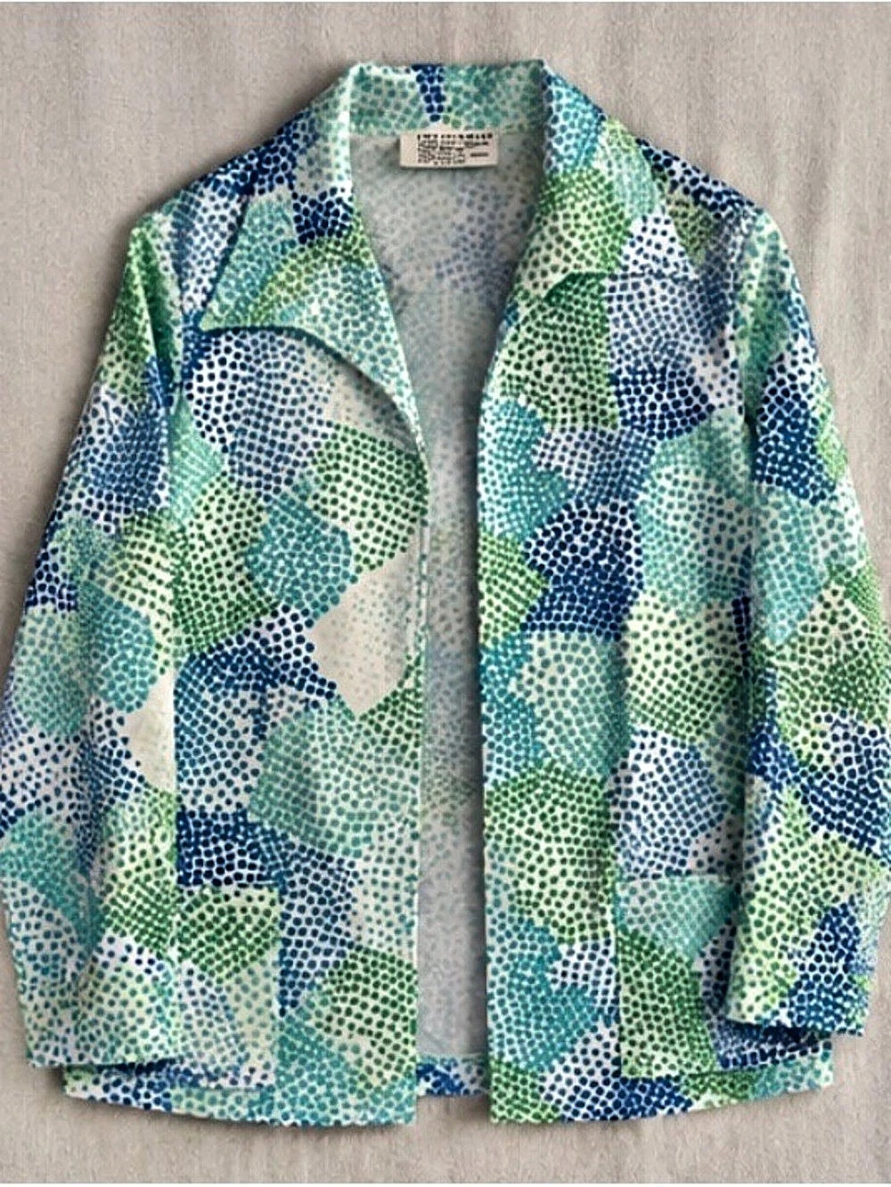 Vintage 60s 70s Abstract Dot Print Jacket | Mod Polyester